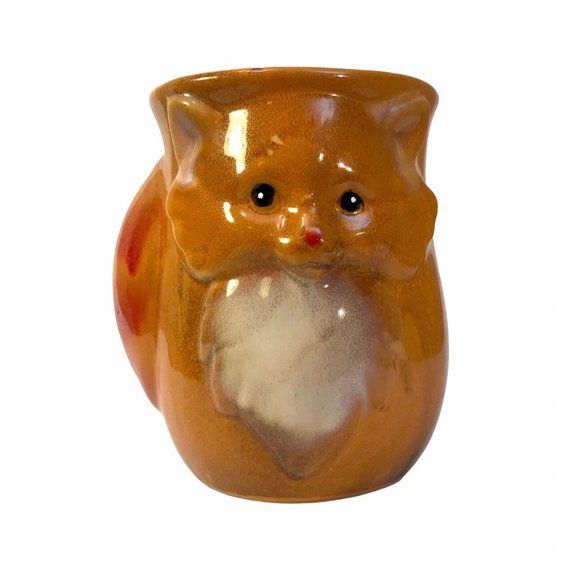 Orange Fox Hand Warmer Coffee Cup Mug Gift Craft 16 oz. Right Hand Pocket - Picture 1 of 13